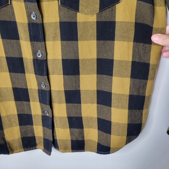 Treasure & Bond Yellow and Black Plaid Button Down Shirt - Picture 5 of 8